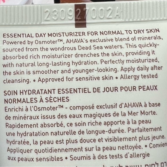 NWT AHAVA time to hydrate essential day moisturizer for normal to dry skin. - Picture 5 of 12